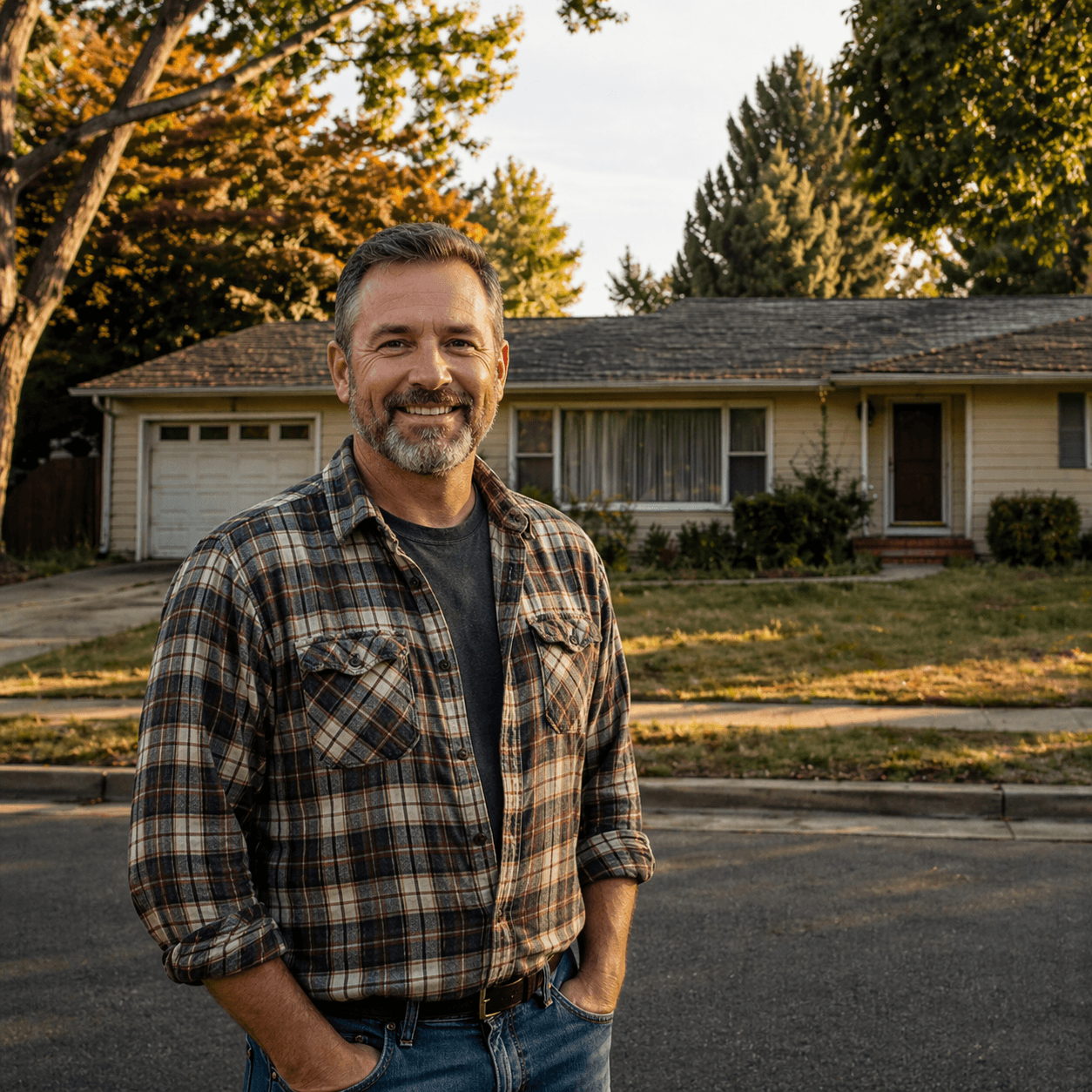 A Lexington homeowner standing outside the ranch home he just sold to Honest Offer